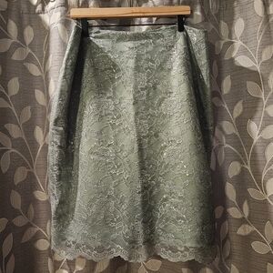 Kate Hill Lace Pencil Skirt in Sage